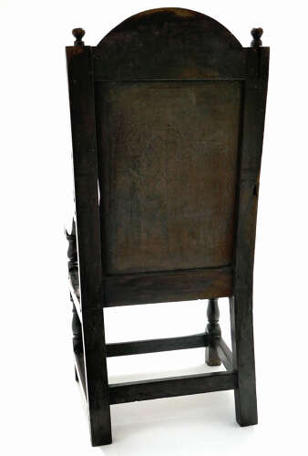 Antique Early Oak Furniture 17thc Charles 1 Joined Wainscot Armchair. English C1620-40.